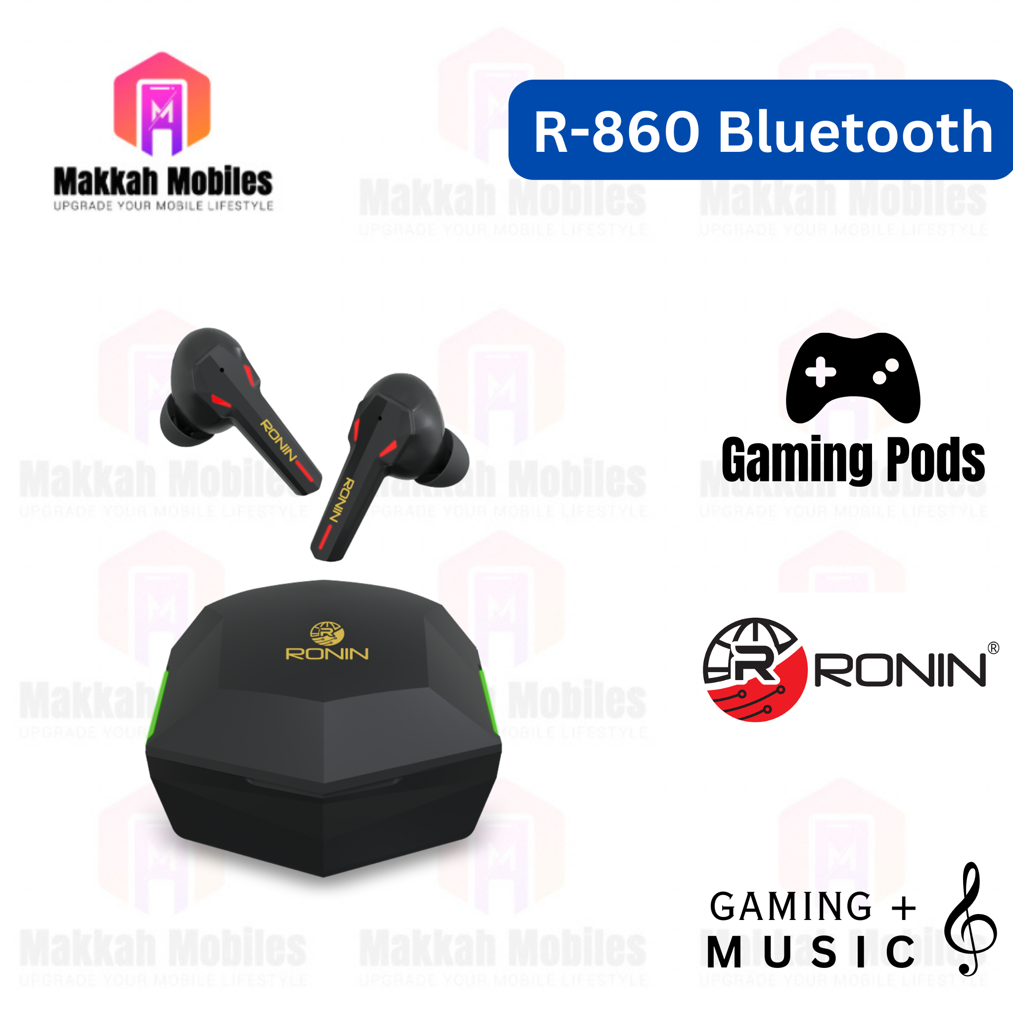 R-860 Ronin Gaming & Music Bluetooth Earpods Near Zero Delay Pro Gamerz