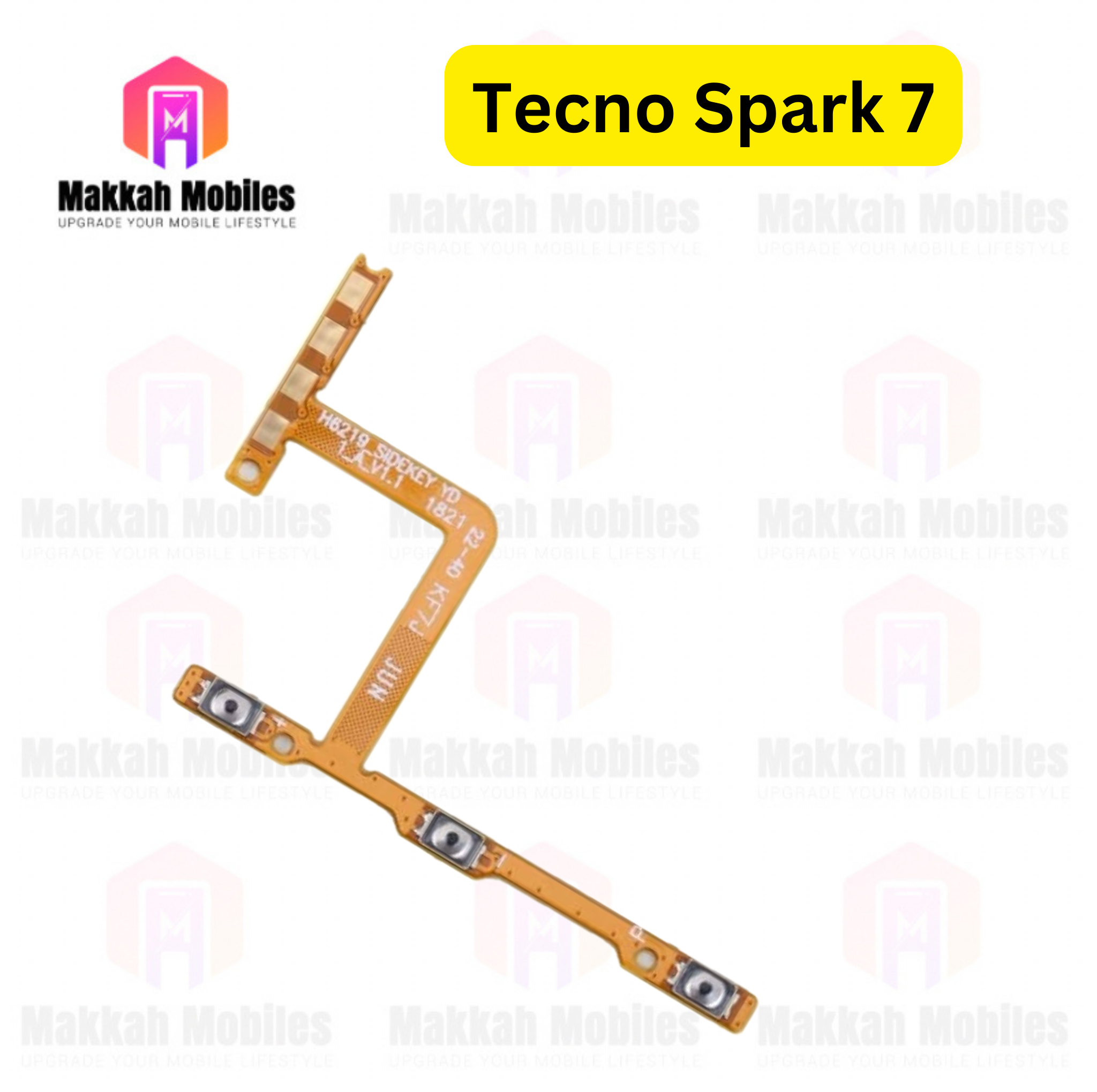 Tecno Spark 7 Power Button On Off Strip Volume Button Flex Replacement