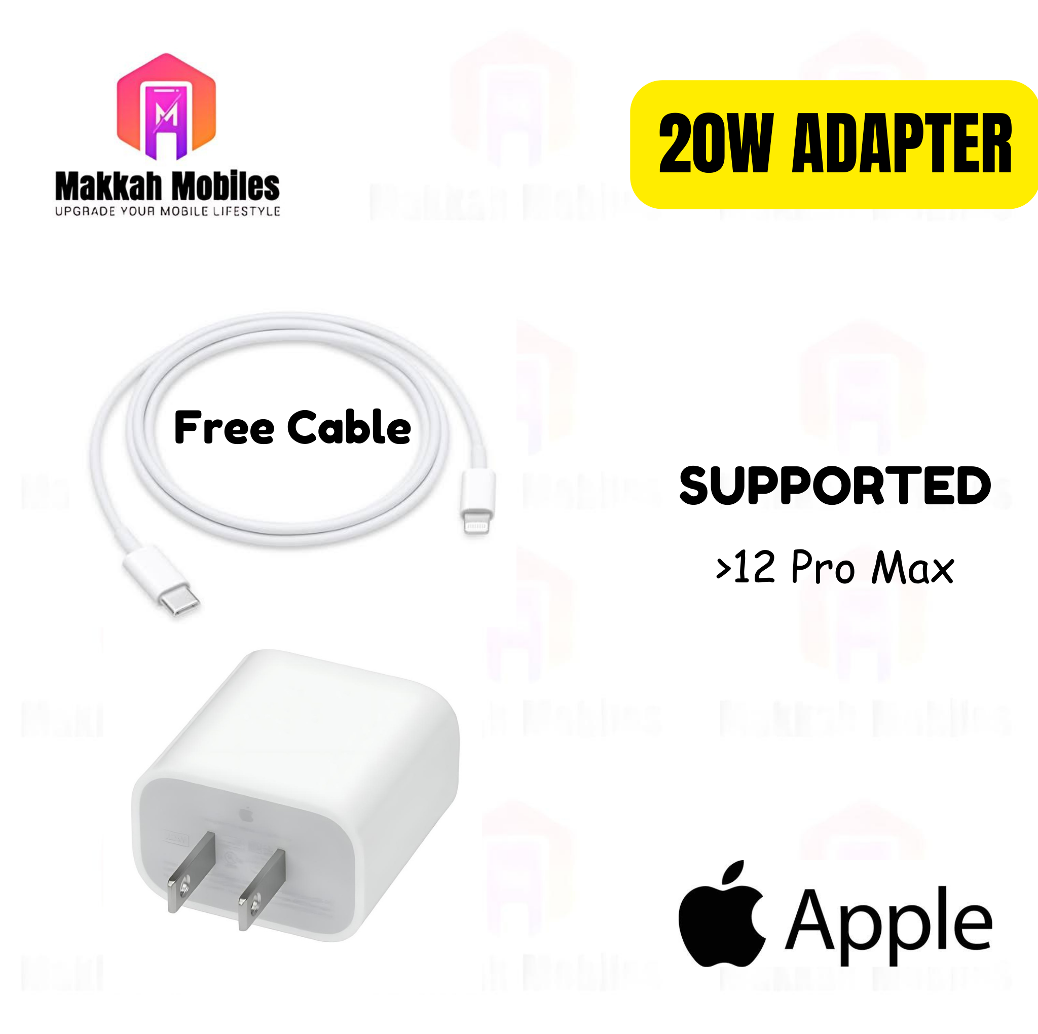 Apple 20W USB-C Power Adapter With Free Cable Gift