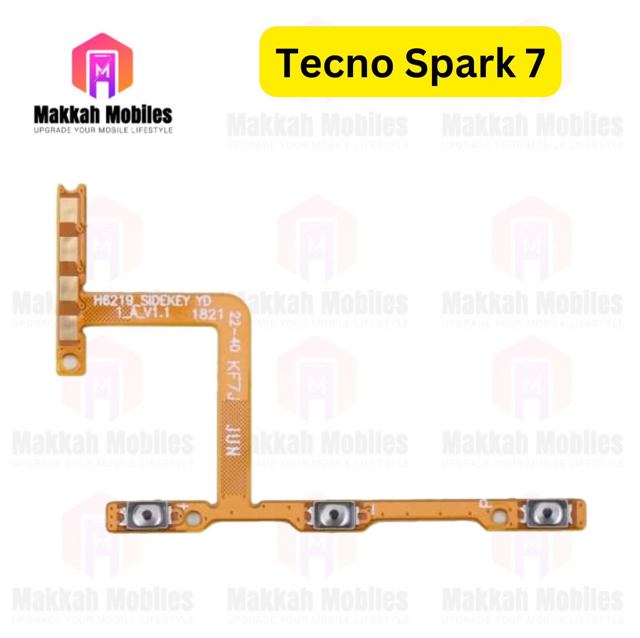 Tecno Spark 7 Power Button On Off Strip Volume Button Flex Replacement